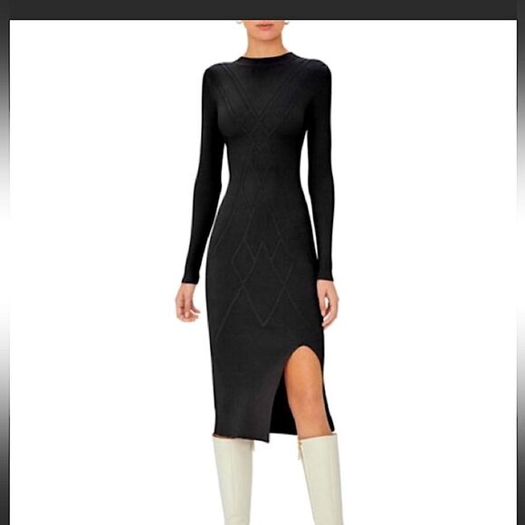 NWT Alexis Emily Knit Dress Black Sz. M - Picture 1 of 11